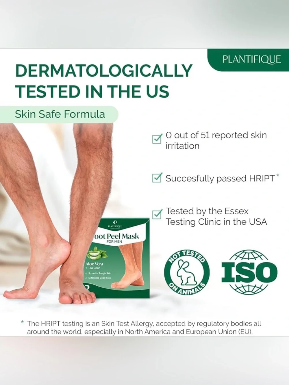 Plantifique Men’s Foot Peel Mask Aloe Vera Exfoliating Treatment 1 Pair